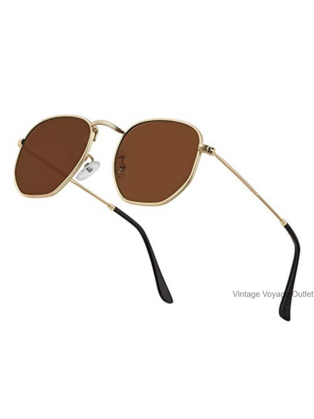 Polarized Geometric Square Metal Frame Retro Sunglasses Unisex Adults